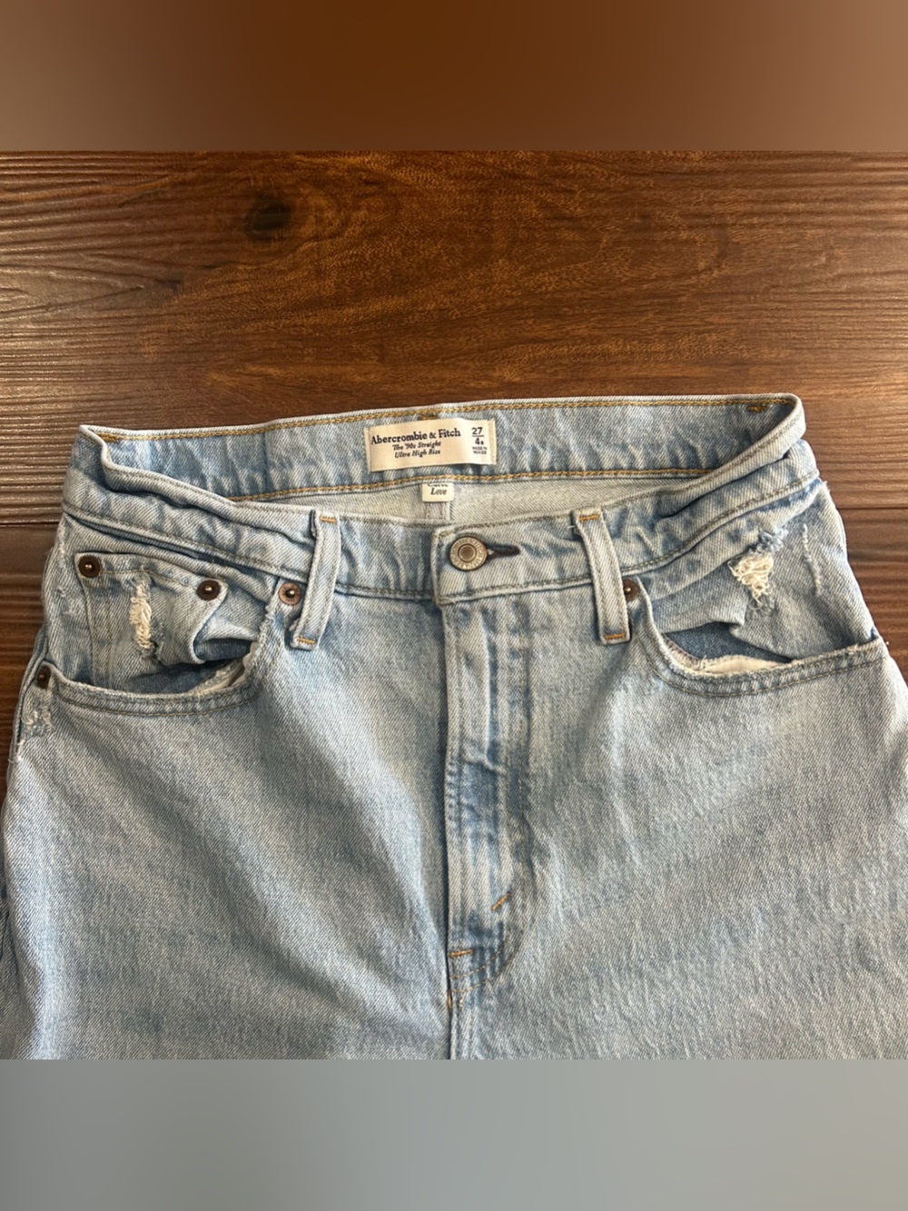 90's Straight Ultra High Rise Jeans - Curve Love - Abercrombie + Fitch - Picture 8 of 16